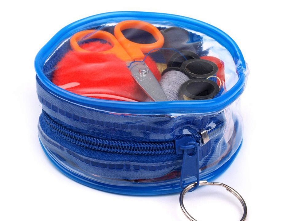 Trusa de cusut tip breloc albastru