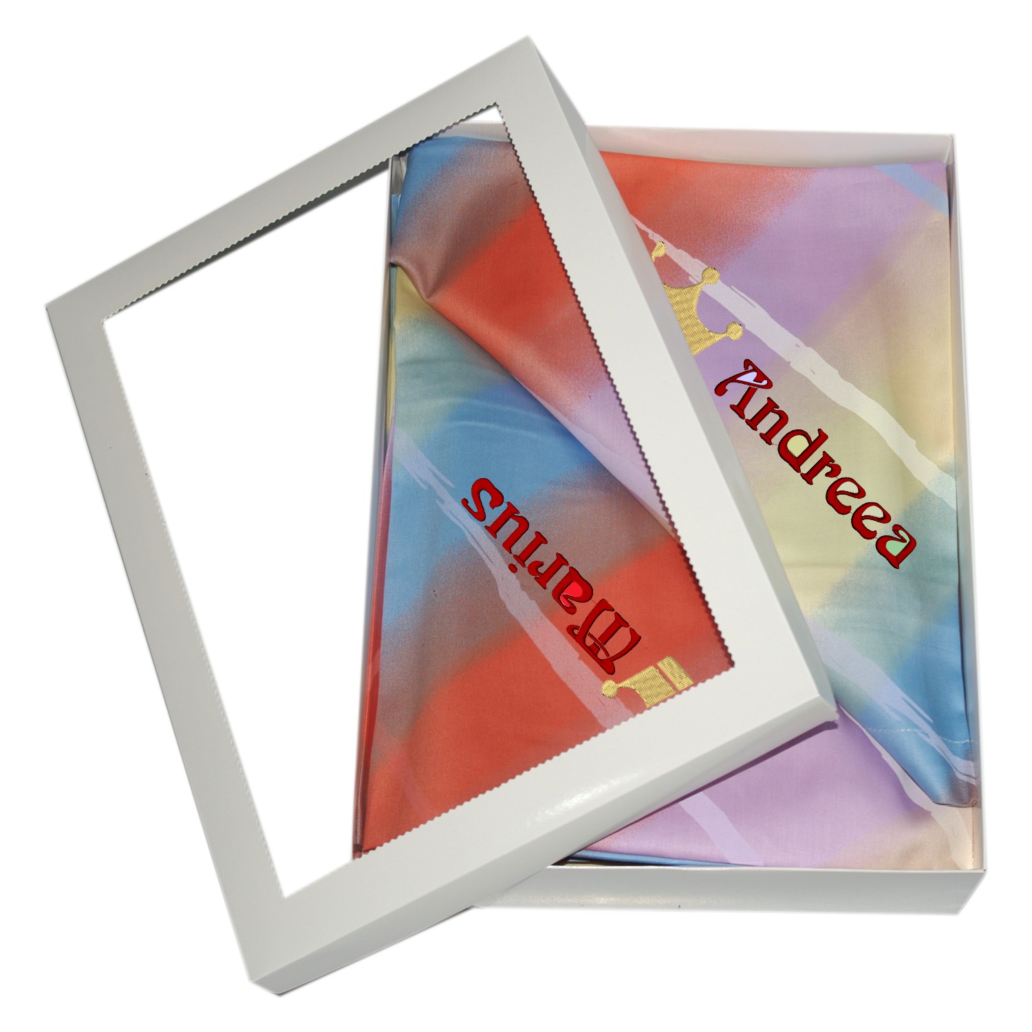 Lenjerie de pat personalizata Curcubeu