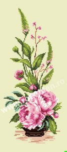 Ikebana cu bujori roz