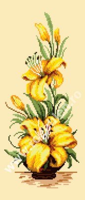 Ikebana cu crini aurii