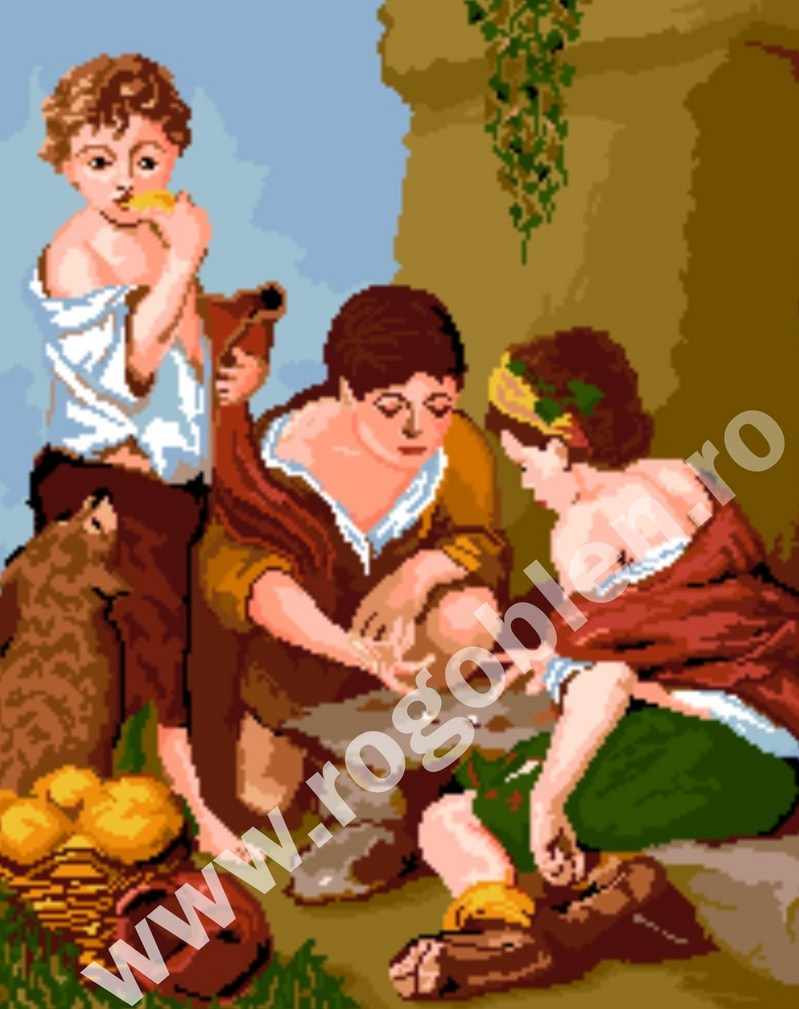 Boys Playing Knucklebones