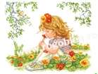 Goblen - Girl with Nasturtiums